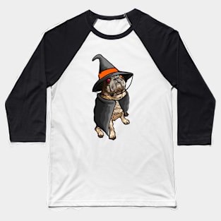 Pug in Witch Costume Baseball T-Shirt